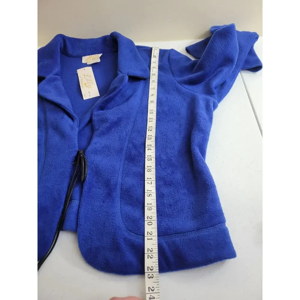 NWT Lilly California Blue Plush Fleece Tie Front‎ Casual Jacket Women's Size XL